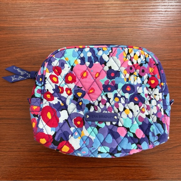 Vera Bradley - Colorful Impressionista Small Zip Cosmetic In EUC About 8x6 In - Picture 1 of 6